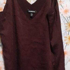 Express Women's Deep Burgundy Blouse